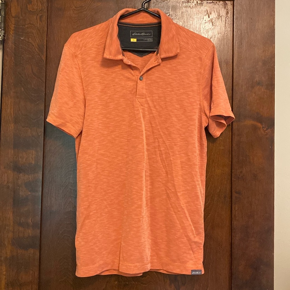 Eddie Bauer Active Polo shirt, orange. Sz S.